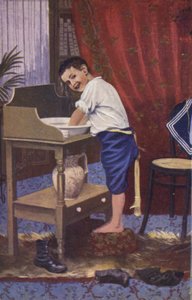 غسل الصبي (لون ليثو) بواسطة مدرسة اللغة الإنجليزية
