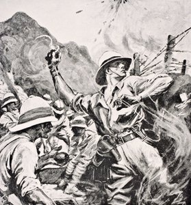 الملازم البريطاني WT Forshaw VC ، من "The War Illustrated Album deLuxe" ، نُشر في لندن ، 1916 بواسطة مدرسة اللغة الإنجليزية