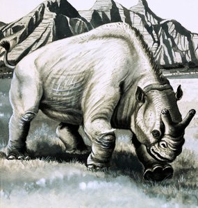 Brontotherium من عصر Oligocene بواسطة مدرسة اللغة الإنجليزية