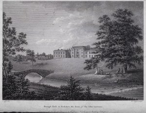 Brough Hall in Yorkshire, the Seat of Sir John Lawson (engraving) بواسطة مدرسة اللغة الإنجليزية