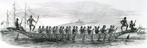 قارب الحرب البورمي ، مأخوذ من أخبار لندن المصورة ، 1852 بواسطة مدرسة اللغة الإنجليزية