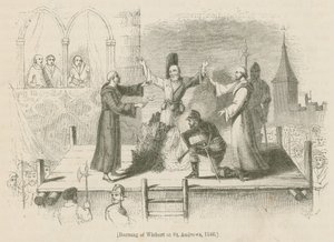 حرق ويشارت في سانت أندروز ، 1546 بواسطة مدرسة اللغة الإنجليزية