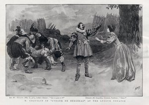 CONSTANT COQUELIN Aine (الأكبر) ممثل إنجليزي في دور Cyrano de Bergerac في مسرح Lyceum ، لندن 1898 بواسطة مدرسة اللغة الإنجليزية