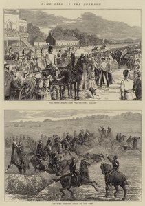 حياة المعسكر في Curragh (نقش) بواسطة مدرسة اللغة الإنجليزية