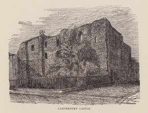 Canterbury: Canterbury Castle (litho) بواسطة مدرسة اللغة الإنجليزية