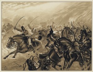 الكابتن نورمان رامزي وسريته من مدفعية الخيول في فوينتيس دي أونورو، 5 مايو 1811 (الصورة الحجرية) بواسطة مدرسة اللغة الإنجليزية