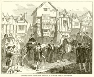 الكاردينال Wolsey يمر من منزله في Chancery Lane إلى Westminster بواسطة English School