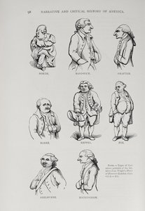 الرسوم الكاريكاتورية من "التاريخ السردي والنقدي لأمريكا" ، حرره جاستن وينسور ، لندن ، 1886 بواسطة مدرسة اللغة الإنجليزية