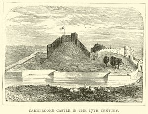 قلعة Carisbrooke في القرن السابع عشر بواسطة مدرسة اللغة الإنجليزية