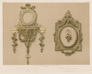 نحت في Pearwood بواسطة L Godfrey ؛ إطار قطع جلد من WC Sanders ، لندن بواسطة مدرسة اللغة الإنجليزية