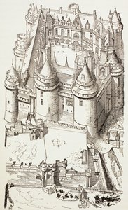 قلعة Pierrefonds ، فرنسا ، عام 1880 بواسطة مدرسة اللغة الإنجليزية