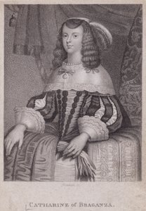 Catherine of Braganza, Queen Consort of King Charles II (engraving) بواسطة مدرسة اللغة الإنجليزية