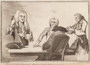 الشخصيات التي ترددت على بوتسونز كوفي هاوس حوالي عام 1720: د. غارث ، البابا بواسطة مدرسة اللغة الإنجليزية