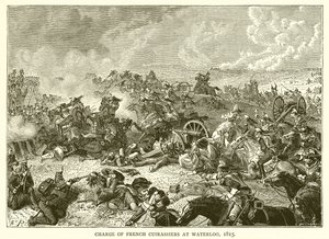 المسؤول عن Cuirassiers الفرنسيين في Waterloo ، 1815 بواسطة مدرسة اللغة الإنجليزية