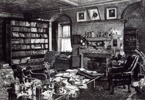 دراسة تشارلز داروينز في داون هاوس ، 1882 بواسطة مدرسة اللغة الإنجليزية