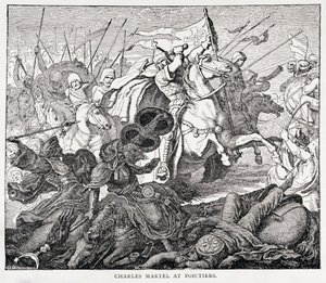 تشارلز مارتل (c.688-741) في Poictiers ، من تاريخ فرنسا ، بواسطة Emile de Bonnechose ، نشره Ward ، Lock and Co ، London بواسطة مدرسة اللغة الإنجليزية