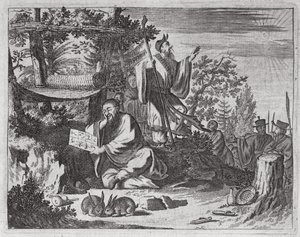 رجال مقدسون صينيون ، توضيح من وصف السفارات إلى الصين ، 1690 بواسطة مدرسة اللغة الإنجليزية