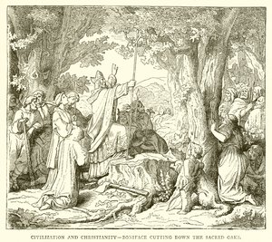 الحضارة والمسيحية - Boniface قطع السنديان المقدس بواسطة مدرسة اللغة الإنجليزية