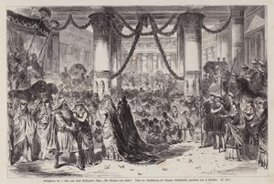 المشهد الختامي للفصل الأول لأوبرا كارل غولدمارك Die Konigin von Saba (ملكة سبأ) ، الذي تم عرضه في مسرح Leipziger Stadttheatre ، ألمانيا (نقش) بواسطة مدرسة اللغة الإنجليزية