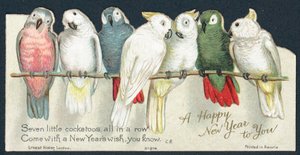 Cockatoos ، بطاقة السنة الجديدة بواسطة مدرسة اللغة الإنجليزية