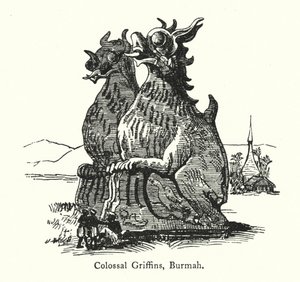 Colossal Griffins ، بورما (نقش) بواسطة مدرسة اللغة الإنجليزية
