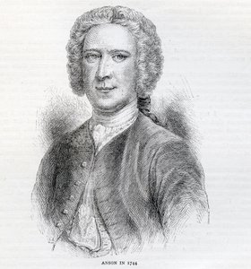 العميد البحري جورج أنسون ، البارون الأول أنسون (1697-1762) ، 1744 بواسطة مدرسة اللغة الإنجليزية