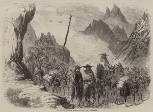 Conveying Spanish Wines across the Pyrenees (engraving) بواسطة مدرسة اللغة الإنجليزية