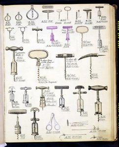 Corkscrews ، من كتالوج تجاري للسلع والتجهيزات المحلية ، c.1890-1910 بواسطة مدرسة اللغة الإنجليزية