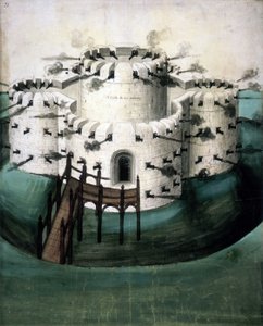 Cotton Augustus I i f.21 ، تصميم قلاع Walmer و Sundown (“A Castle for the Downes”) بواسطة مدرسة اللغة الإنجليزية