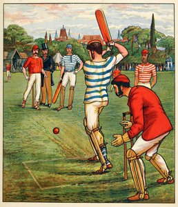 لعبة الكريكيت من British Sports and Games، pub. ج 1880. بواسطة مدرسة اللغة الإنجليزية