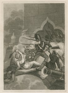 وفاة تيبو صاحب في حصار سيريغاتام ، الهند ، 1799 بواسطة مدرسة اللغة الإنجليزية