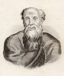 ديموقريطس ، من "قاموس كرابيس التاريخي" ، نُشر عام 1825 بواسطة مدرسة اللغة الإنجليزية