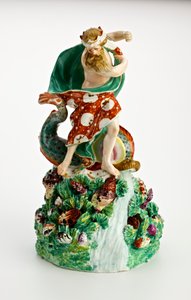 شكل دربي لنبتون على قاعدة صخرية مع شلال وقذائف ، c.1750-1800 (الخزف) بواسطة مدرسة اللغة الإنجليزية