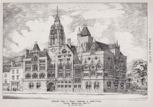 Design for a Free Library and Institute, Soane Medallion بواسطة مدرسة اللغة الإنجليزية