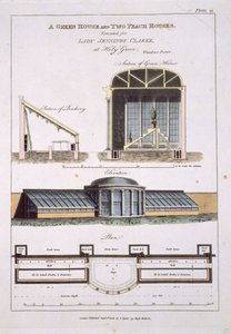 تصميم لبيت أخضر ومنزلين خوخ ، 1806 بواسطة مدرسة اللغة الإنجليزية