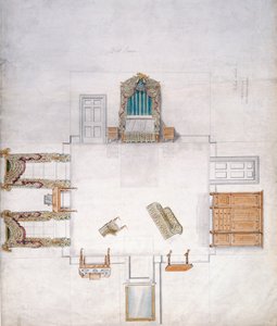 تصميم لغرفة النوم ، من قبل Gillow & Company (مرحاض على ورق) بواسطة مدرسة اللغة الإنجليزية