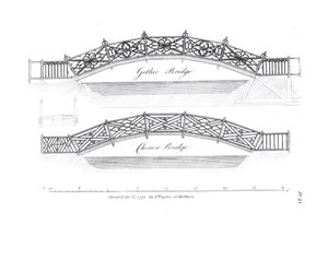 تم تصميم تصاميم جسور الحدائق عام 1773 بواسطة مدرسة اللغة الإنجليزية