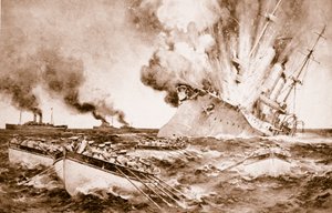 تدمير دريسدن قبالة فرنانديز في 14 مارس 1915 ، 1914-1919 بواسطة مدرسة اللغة الإنجليزية