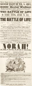 ديكنز playbill: معركة الحياة ، في مسرح رويال ، نورويتش ، 26 س 18 يناير 1847