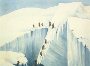 تمريرة صعبة لشق ، من سرد صعود إلى قمة مونت بلانك بقلم تشارلز فيلوز (1799-1860) ، نُشر عام 1827 بواسطة مدرسة اللغة الإنجليزية