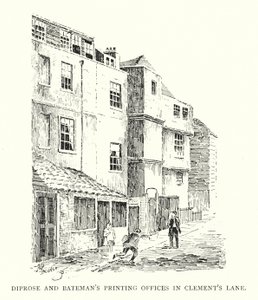مكاتب الطباعة Diprose و Bateman في Clement's Lane (litho) بواسطة مدرسة اللغة الإنجليزية