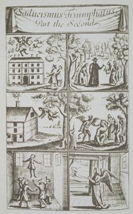 مظاهر متنوعة للشيطان ، نسخة من رسم توضيحي من Sadducismus Triumphatus Part II ، بقلم جوزيف جلانفيل ، لندن 1681 ، المستخدمة في تاريخ السحر ، نُشرت في أواخر القرن التاسع عشر بواسطة مدرسة اللغة الإنجليزية