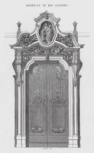 Doorway in Rio Janeiro (engraving) بواسطة مدرسة اللغة الإنجليزية