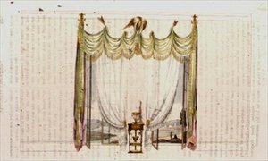 ستارة نافذة غرفة الرسم وطاولة عمل ، اللوحة 104 من مستودع الفنون في أكرمان ، المنشور من 1809 إلى 28 (ليثو ملون) بواسطة مدرسة اللغة الإنجليزية