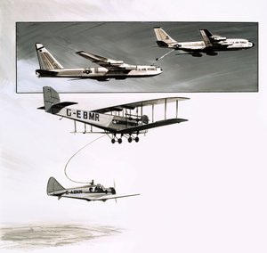 التزود بالوقود في وقت مبكر على متن الطائرة ل Handley Page W10 (الغواش على الورق) بواسطة مدرسة اللغة الإنجليزية