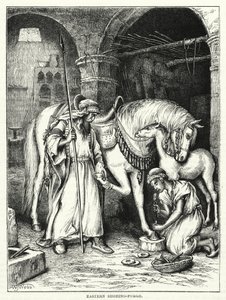 Eastern shoeing-forge (engraving) بواسطة مدرسة اللغة الإنجليزية