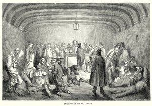 مهاجرون على نهر سانت لورانس (نقش) بواسطة مدرسة اللغة الإنجليزية