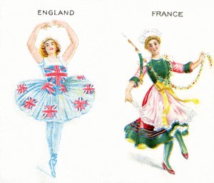 Entente Cordiale (السجائر الودية) بطاقات السجائر ، 1915 بواسطة مدرسة اللغة الإنجليزية
