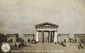 مدخل بورتيكو ، محطة يوستن غروف ، 1838 بواسطة مدرسة اللغة الإنجليزية