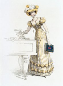 فستان سهرة ، لوحة الموضة من Ackermanns Repository of Arts بواسطة مدرسة اللغة الإنجليزية